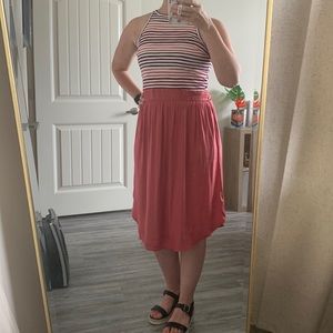 Loft - Mixed Media Dress - Shaded Rose - Size 2